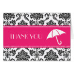 Black and Fuchsia Bridal Shower Thank You Card