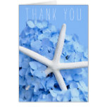 Blue Hydrangea Starfish Thank You Bridal Party Card