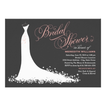 Bridal Shower Invitation | Elegant Wedding Gown Custom Invitations