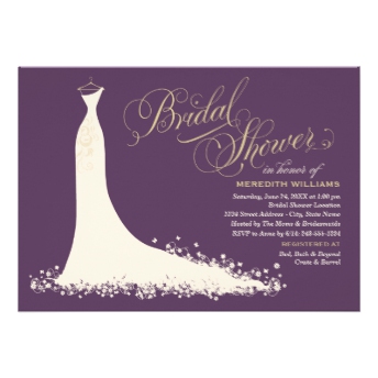 Bridal Shower Invitation | Elegant Wedding Gown Custom Invitation