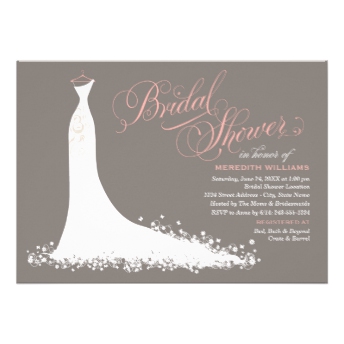 Bridal Shower Invitation | Elegant Wedding Gown Custom Announcements