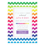 Couple's Shower Rainbow Chevron Bridal Shower Card