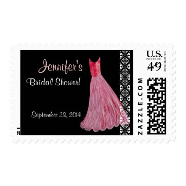 Customizable Bridal Shower Stamp - RED Dress