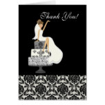 Damask Bride Bridal Shower Thank You Note Card