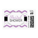 Gray & Purple Chevron Bridal Shower Postage