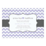 Lilac and Gray Chevron Couples Bridal Shower Card