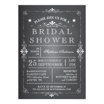 Lovely Chalkboard Bridal Shower Invitation