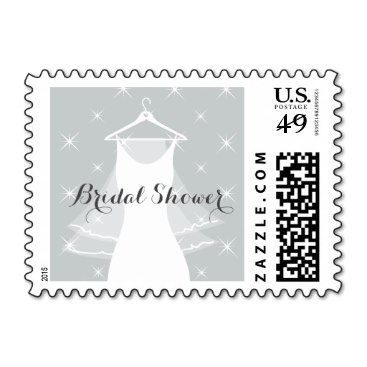 Mint green wedding dress bridal shower stamps