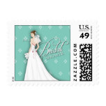 Mint Green White Vintage Bridal Shower Postage