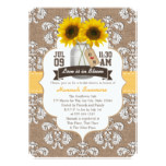 Monogrammed Sunflower Mason Jar Bridal Shower Card