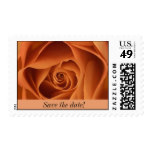 orange rose save the date postage