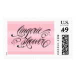 Pink Black Lingerie Shower Postage Stamp