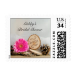 Rustic Pink Daisy Woodland Bridal Shower Stamp