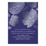 Silver and Navy Leaves Fall Bridal Shower Card