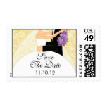 Sparkly Yellow Save The Date Postage Stamp