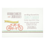 Tandem Bicycle Couples Bridal Shower Vintage Look Card