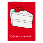 Thank You Bridal Shower Gift Cake Two Red Roses Card