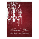 Thank You Bridesmaid Chandelier Red Card