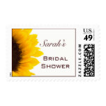 Yellow Brown Sunflower Bridal Shower Postage Stamp