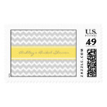 Yellow Chevron Bridal Shower Wedding Stamps