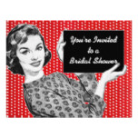 1950s Woman with a Sign Bridal Shower Card