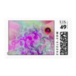 ABSTRACT PURPLE TEAL BLUE WAVES,SPARKLES PINK GEM POSTAGE