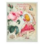 Alice in Wonderland Roses Collage Bridal Shower Card