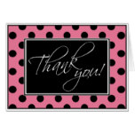 Alternative Pink & Black Polka Dot Thank You Card
