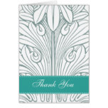 aqua green mod Thank You Card