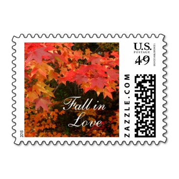 Autumn Leaves Fall in Love Postage Stamps