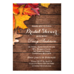 Autumnal Bridal Shower Rustic Country Wood Maple Card