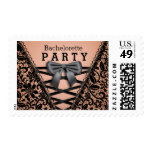 Bachelorette Party Damask Corset Postage Stamp