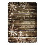 Barn Wood Snowflakes Rustic Winter Bridal Shower Card