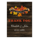 Barnwood Rustic Fall wedding Thank You Card