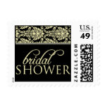 Baroque Elegance Bridal Shower Stamp (black)