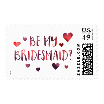 be my bridesmaid bokeh postage stamps