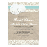 Beach Rustic Burlap Lace Bridal Shower Invitation