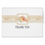 Beach Sand Damask Conch Shell Thank You Note Notes