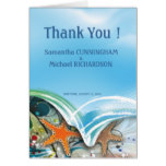 Beach Starfish Couple Wedding Thank You Card