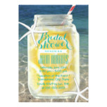 Beach Theme Mason Jar & Starfish Bridal Shower Card