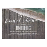 Beach Theme Starfish Wood Background Bridal Shower Card