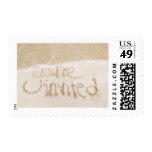 Beach Wedding/Bridal Shower Writing in the Sand Postage Stamp