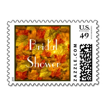 Beautiful Autumn Leaves Bridal Shower Postage