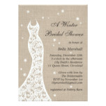 Beautiful Burlap Winter Bridal Shower Invitation