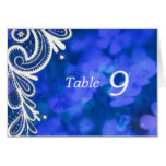 Beautiful elegant blue flowers white lace design card