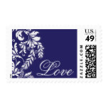 Beautiful Modern Leaf Wedding Love Postage Stamp