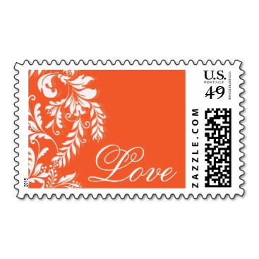Beautiful Modern Leaf Wedding Love Postage Stamp