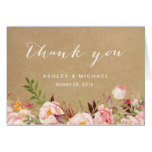 Beautiful Rustic Floral Kraft Thank You Card