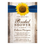 Beautiful Rustic Sunflower Ribbon Bridal Shower Card