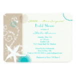 Beige   Tan   Aqua Beach Bridal Shower Card
